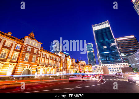 Tokyo, Japan cityscape at Tokyo Station in the Marunouchi district. Stock Photo
