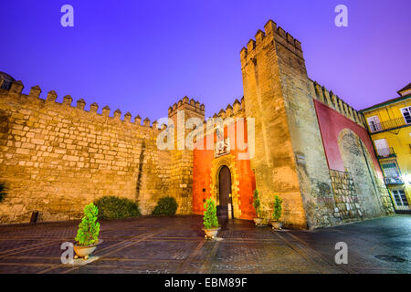 Seville, Spain at the Royal Alcazars of Seville gateway entrance. Stock Photo