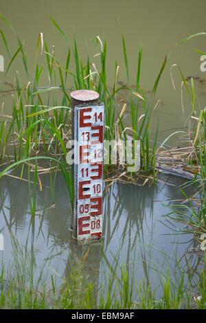 Instrument measuring the height of the water surface of a lake Stock ...