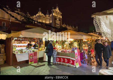 Krakow, Poland, December 2014; Christmas market, medieval marketplace Stock Photo