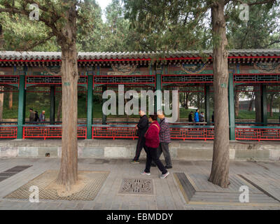 Long Corridor at the Summer Palace in Beijing, China Stock Photo