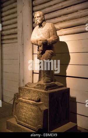 Statue of Joseph Pilsudski carved in salt by miners at the Wieliczka Salt Mine, Krakow, Poland Stock Photo