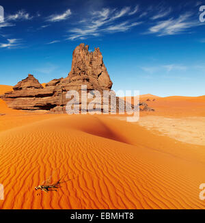 Sand dunes and rocks, Sahara Desert, Algeria Stock Photo