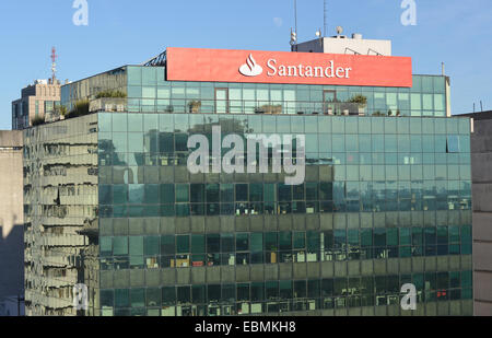 Santander bank Plaza Fabini Montevideo Uruguay Stock Photo