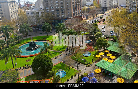 aerial view  on Plaza Fabini Montevideo Uruguay Stock Photo