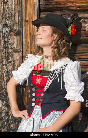 Woman in traditional costume, Tyrol, Austria, c1935. Austrian woman ...