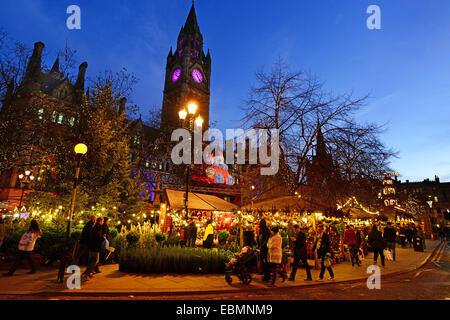 Christmas Market in front of The Town Hall, in Albert Square, Manchester, England. Christmas Market in front of The Town Hall, in Albert Square, Manchester, England.
