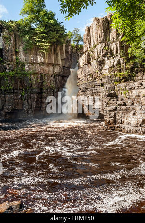 High Force, one of Englands famous Waterfall in Forest-in-Teesdale, North England Stock Photo