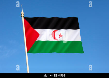 Flag of the Sahrawi Arab Democratic Republic - Western Sahara Stock Photo