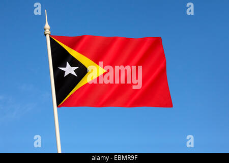 Flag of the Democratic Republic of Timor-Leste Stock Photo