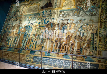 Greifswald, Germany. 3rd Nov, 2014. The so-called 'Croy tapestry' from 1554 is on display at the Pommeranian state museum in Greifswald, Germany, 3 November 2014. The tapestry was commissioned by Philipp I. Duke of Pomerania-Wolgast and crafted by Dutch artist Peter Heymans. Photo: Jens Buettner/dpa/Alamy Live News Stock Photo