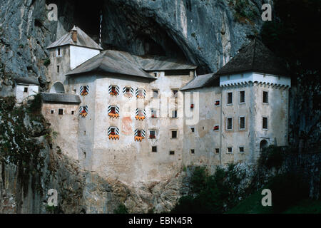 historic cave castle; Predjamski Grad, Slovenia, Julische Alpen Stock Photo