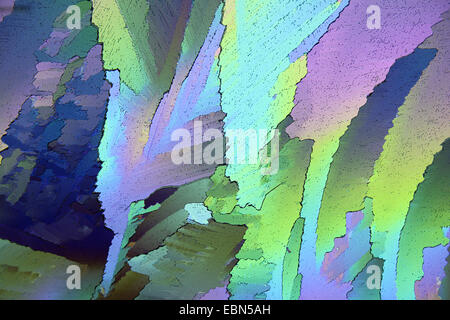 crystalls of urea in polarized light Stock Photo