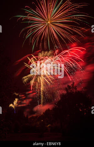 colourful fireworks, Germany, Bavaria Stock Photo