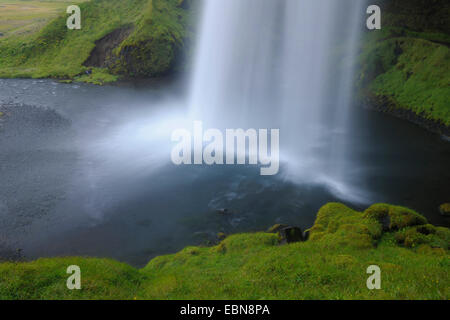 Seljalandsfoss Waterfall in the South of the Iceland, Iceland, South Iceland, Seljalandsfoss Stock Photo