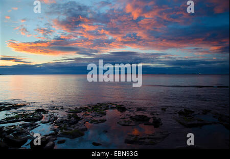 sunset seahouses farne islands longstone lighthouse north sea northumberland, United Kingdom, England, Northumberland Stock Photo