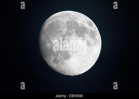 waxing gibbous moon, Germany, Bavaria Stock Photo