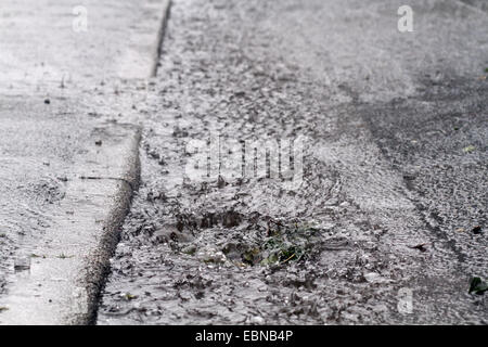 flooded gutter and gully caused by heavy rain, Germany Stock Photo