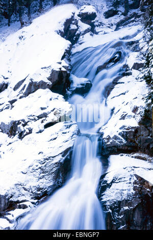 Krimml Waterfalls in winter, Austria, Tyrol, Hohe Tauern National Park, Krimml Stock Photo