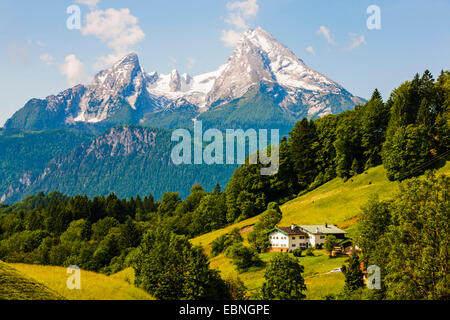 Watzmann near Berchtesgaden, Germany, Bavaria, Oberbayern, Upper Bavaria, Berchtesgaden National Park Stock Photo