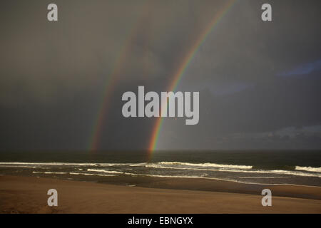 rainbow at the North Sea, Germany, Schleswig-Holstein, Sylt, Rantum Stock Photo