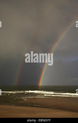 rainbow at the North Sea, Germany, Schleswig-Holstein, Sylt, Rantum Stock Photo