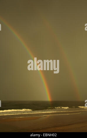 rainbow at the North Sea, Germany, Schleswig-Holstein, Sylt, Rantum Stock Photo