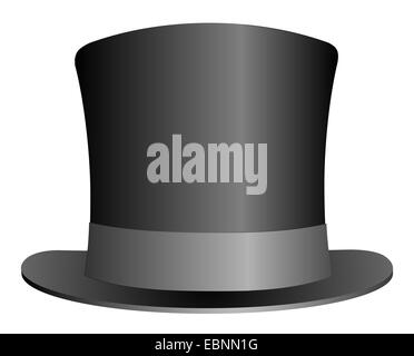 Black Top Hat illustration isolated on white background Stock Photo - Alamy