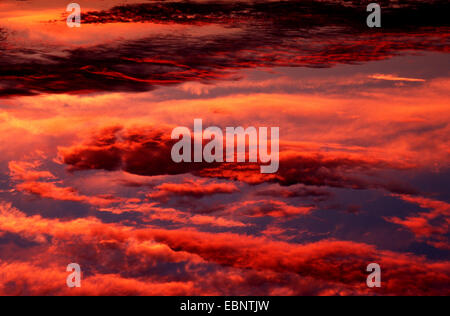 afterglow, Germany, Hesse Stock Photo