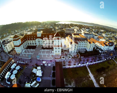 aerial view to promenade and spa hotel, Germany, Mecklenburg-Western Pomerania, Ruegen, Ostseebad Binz Stock Photo