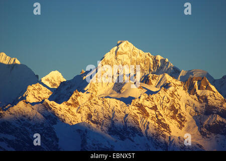 Ganesh III (Salasungo) in morning light view from Laurebina Yak at Langtang Himal, Nepal, Langtang Himal Stock Photo