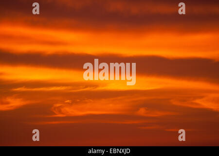 clouds in evening glow, Germany Stock Photo