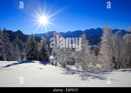 Central Swiss Alps in winter, Switzerland Stock Photo