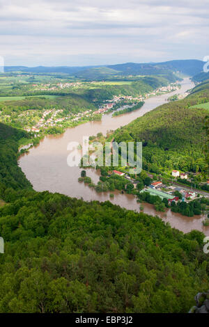 Elbe flood in summer 2013, Germany, Saxony Stock Photo