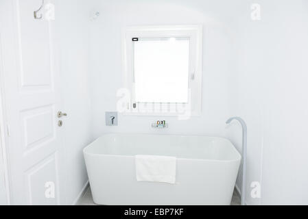 The bathroom in luxury hotel, Santorini island, Greece Stock Photo