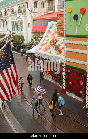 Christmas time at The Grove - a retail and entertainment complex in Los Angeles, California, United States of America Stock Photo