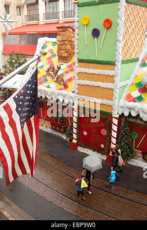 Christmas time at The Grove - a retail and entertainment complex in Los Angeles, California, United States of America Stock Photo