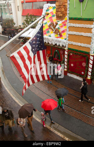 Christmas time at The Grove - a retail and entertainment complex in Los Angeles, California, United States of America Stock Photo