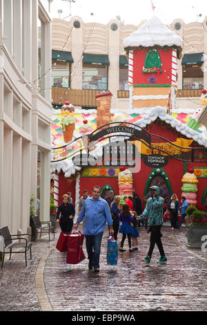 Christmas time at The Grove - a retail and entertainment complex in Los Angeles, California, United States of America Stock Photo