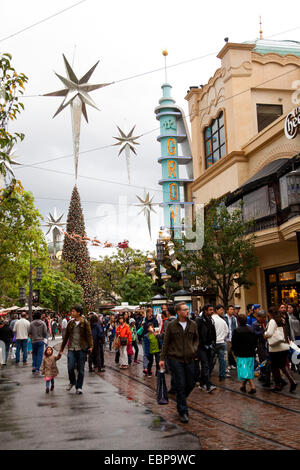 Christmas time at The Grove - a retail and entertainment complex in Los Angeles, California, United States of America Stock Photo