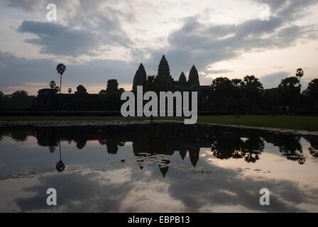 Sunrise over Ankor Wat in Cambodia Stock Photo