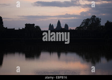 Sunrise over Ankor Wat in Cambodia Stock Photo
