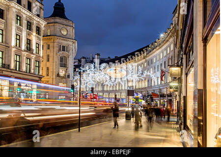 Christmas Lights Regent Street London UK Stock Photo
