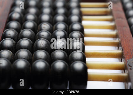 old abacus ancient classic close up isolated on white background Stock Photo