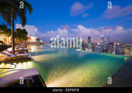 Infinity pool of the Marina Bay Sands, Singapore, Southeast Asia, Asia Stock Photo