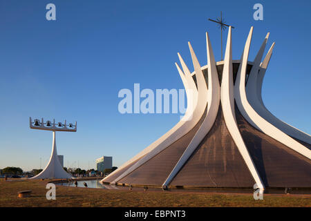 Metropolitan Cathedral, UNESCO World Heritage Site, Brasilia, Federal District, Brazil, South America Stock Photo