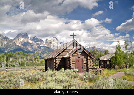 Chapel of the Transfiguration, Grand Teton National Park, Wyoming, United States of America, North America Stock Photo