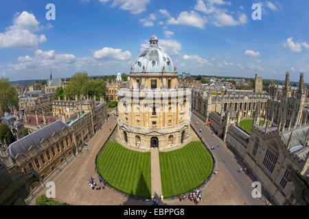 Radcliffe Camera and All Souls College from University Church of St. Mary the Virgin, Oxford, Oxfordshire, England, UK Stock Photo