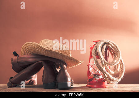 Vintage cowboy tools Stock Photo