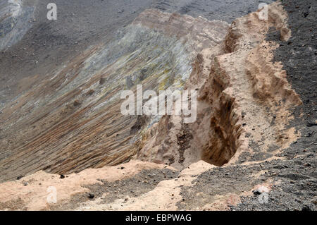 The ridge of the volcanic crater Vulcano Island Sicily Italy Stock Photo